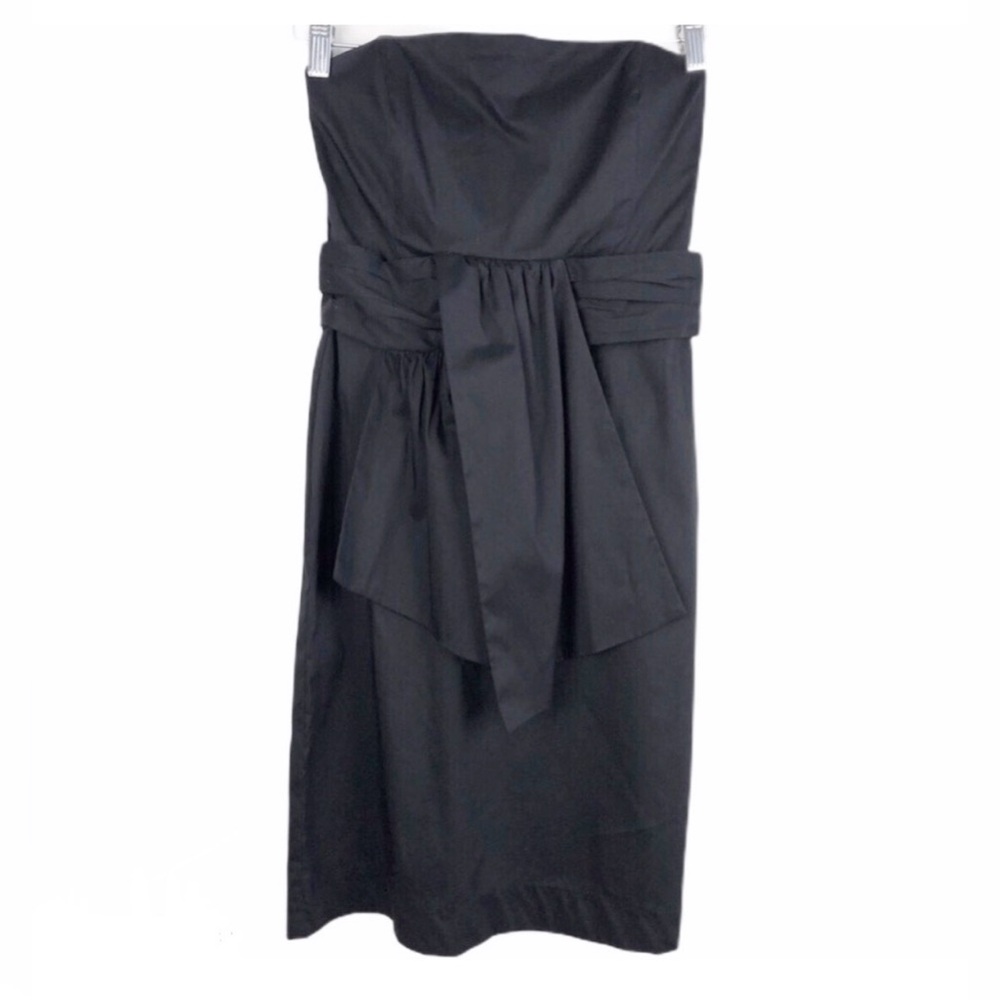 Banana Republic Strapless Black Cocktail Dress Wide Front Sash Size 2 NEW